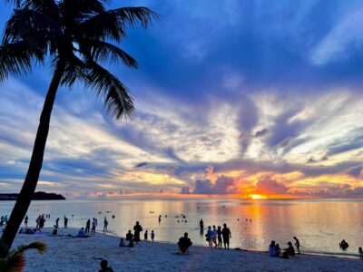 タモンビーチの夕焼け